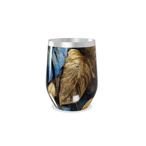 Copo Térmico Slim - Folhas Ouro Azul