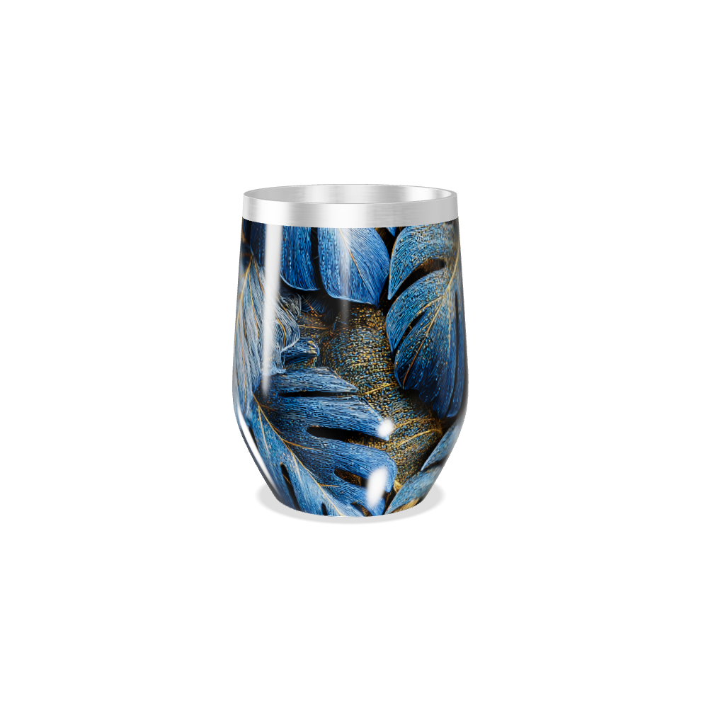 Copo Térmico Slim - Folhas Ouro Azul