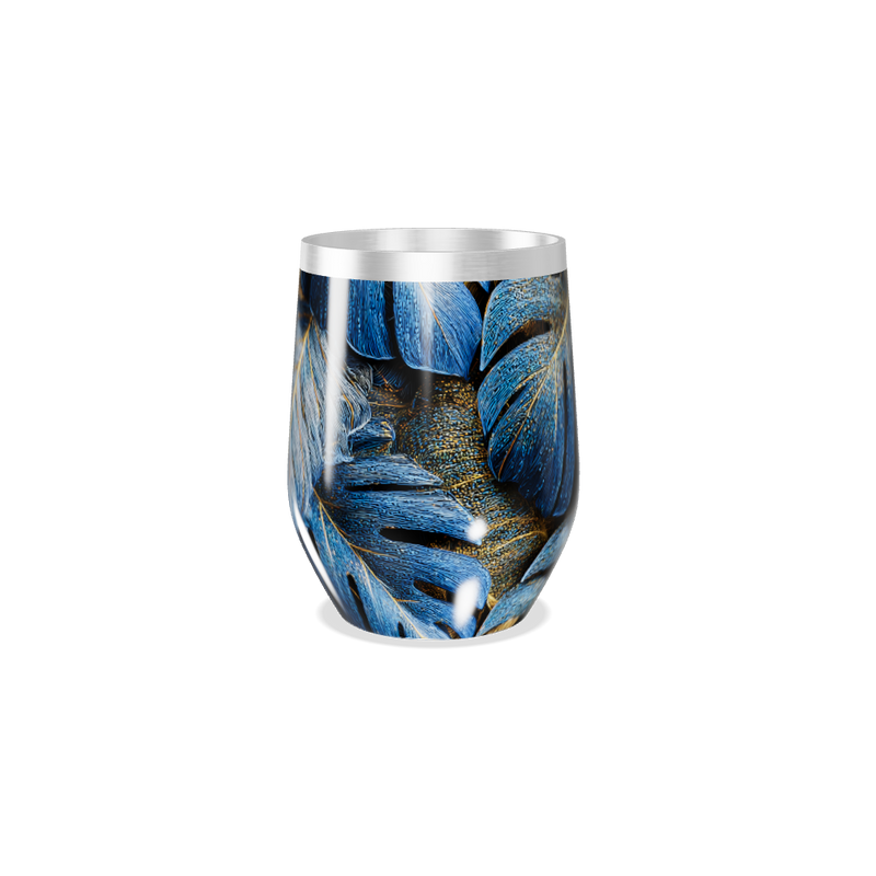 Copo Térmico Slim - Folhas Ouro Azul