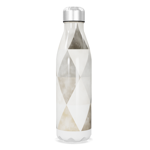 Garrafa Inox - Geométrica Bege e Branca