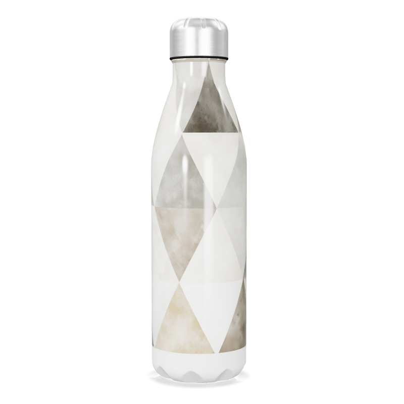 Garrafa Inox - Geométrica Bege e Branca