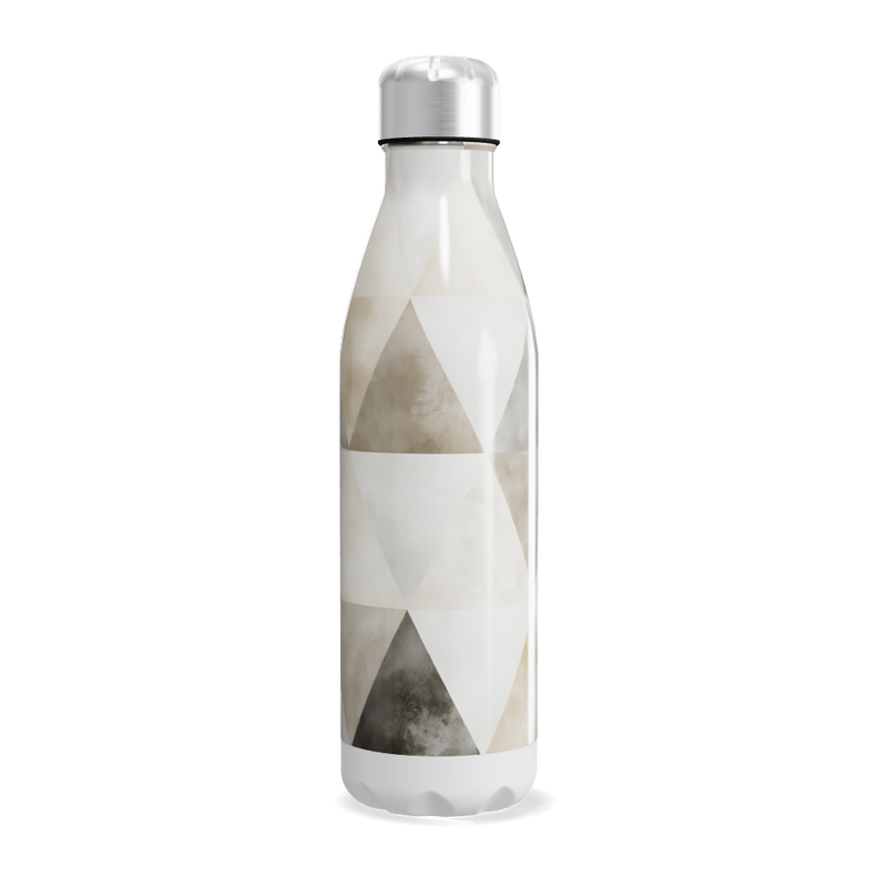 Garrafa Inox - Geométrica Bege e Branca