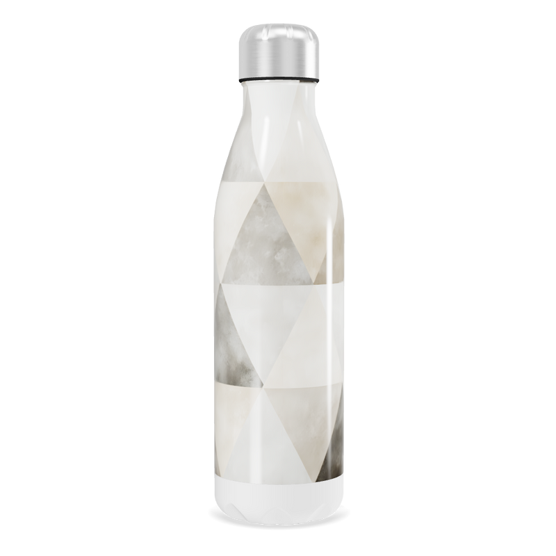 Garrafa Inox - Geométrica Bege e Branca