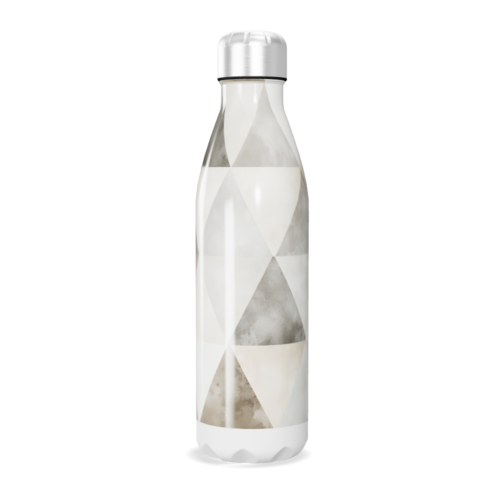 Garrafa Inox - Geométrica Bege e Branca