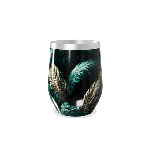 Copo Térmico Slim - Folhas Verde e Dourado