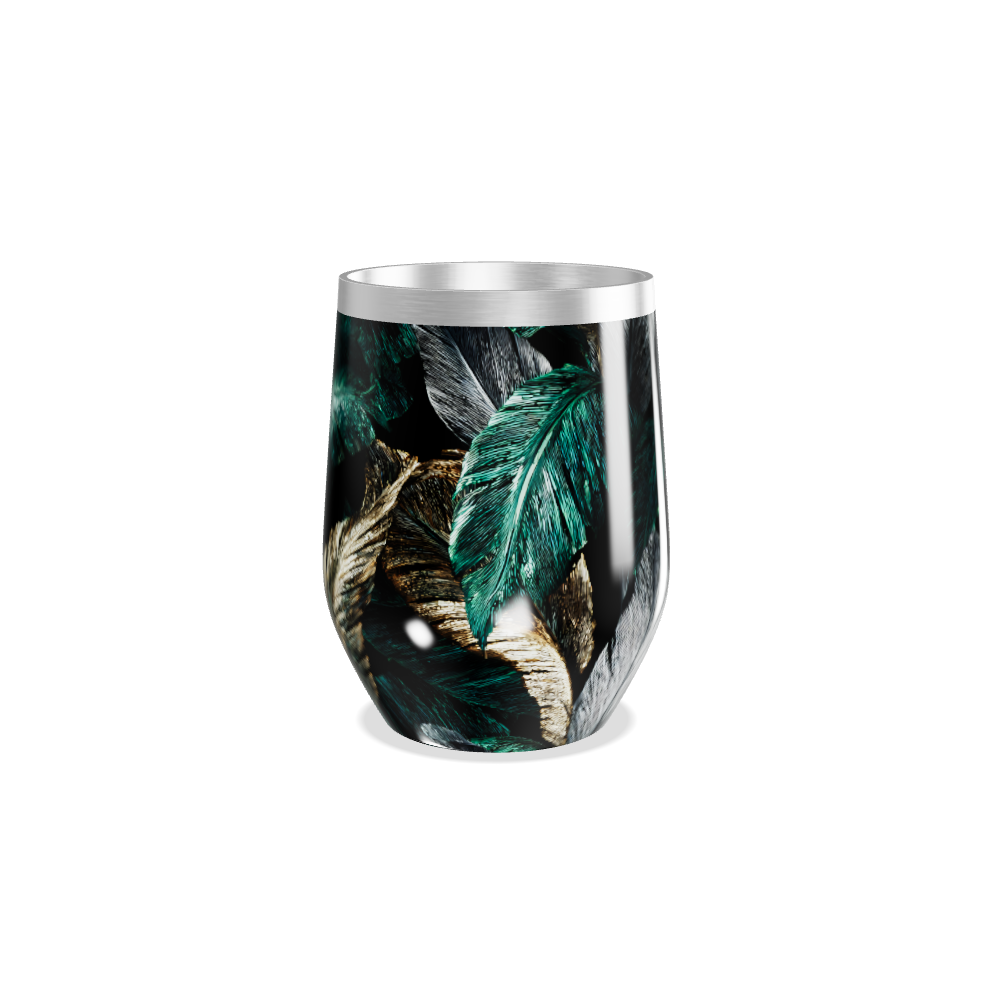 Copo Térmico Slim - Folhas Verde e Dourado