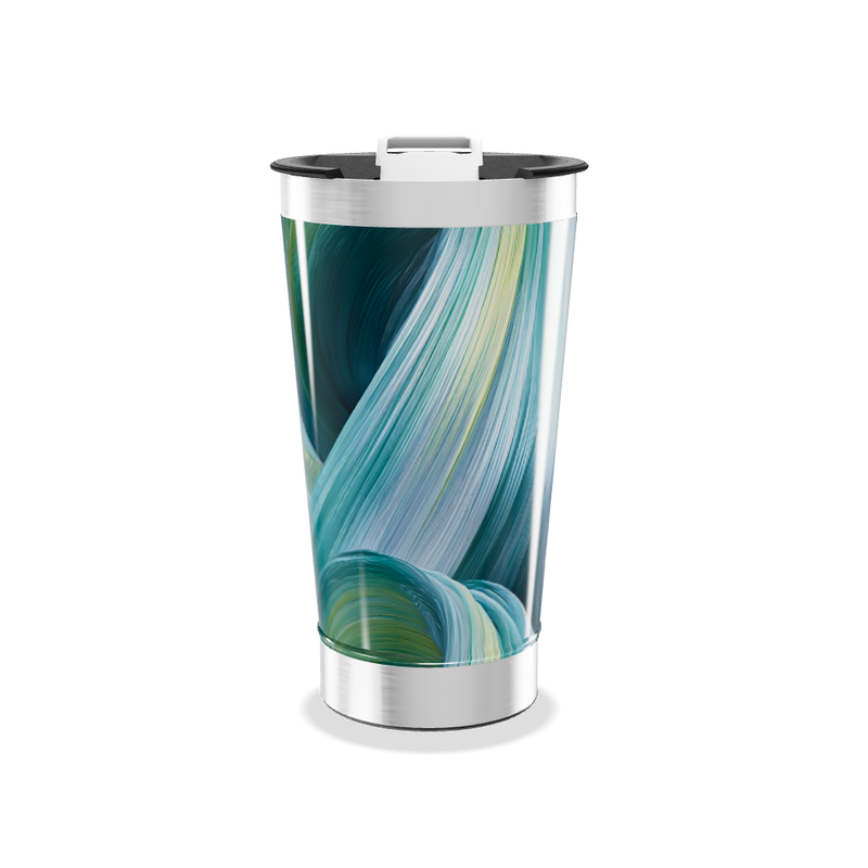 Copo Térmico - Estampa Abstrata Azul