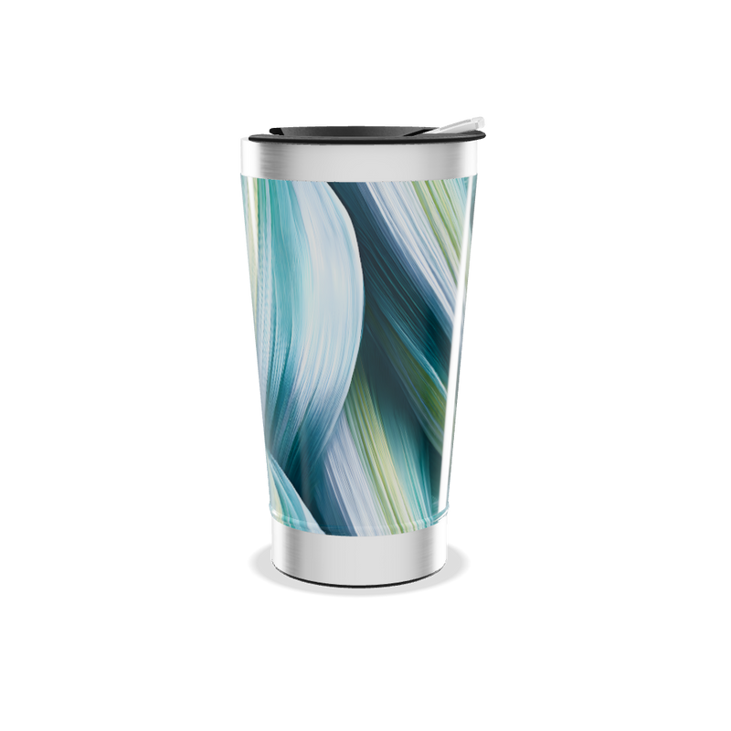 Copo Térmico - Estampa Abstrata Azul