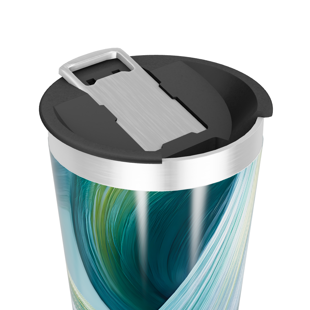 Copo Térmico - Estampa Abstrata Azul