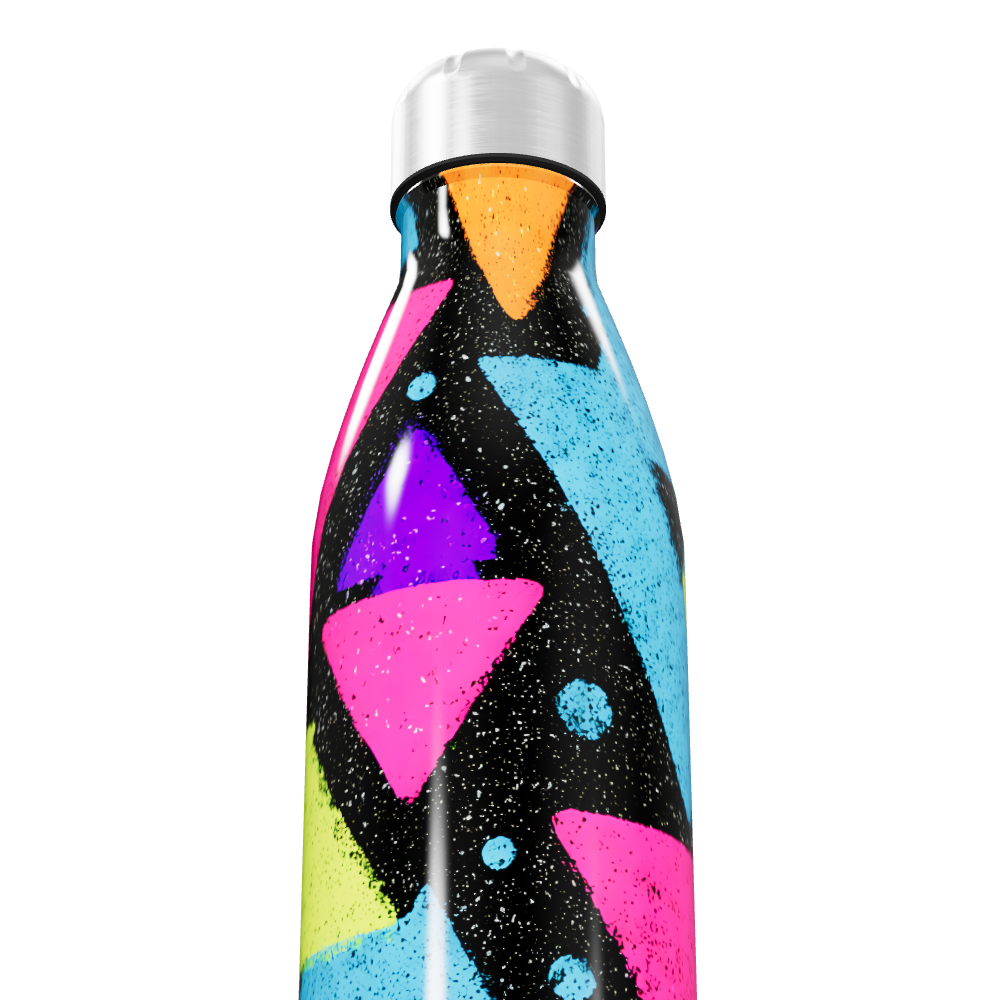 Garrafa Inox - Estampa Geométrica Colorida