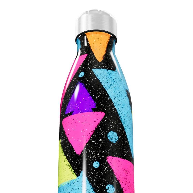 Garrafa Inox - Estampa Geométrica Colorida