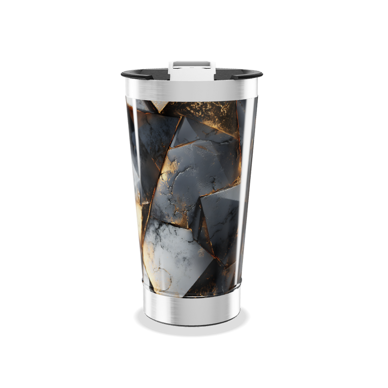 Copo Térmico - Marmorizado Preto e Dourado