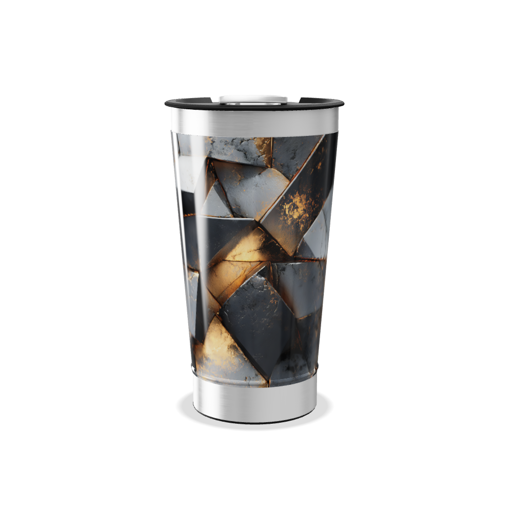 Copo Térmico - Marmorizado Preto e Dourado