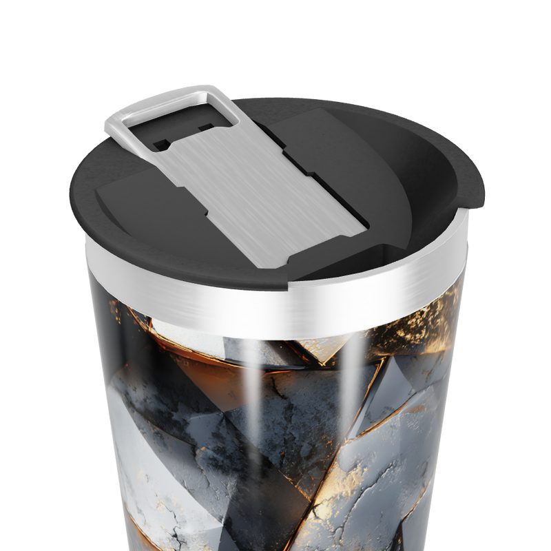 Copo Térmico - Marmorizado Preto e Dourado