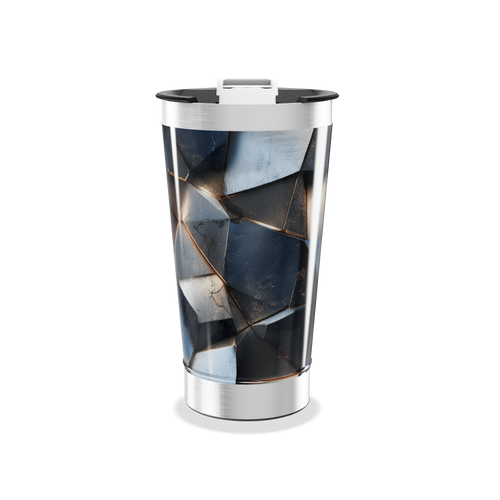 Copo Térmico - Design Geométrico Azul