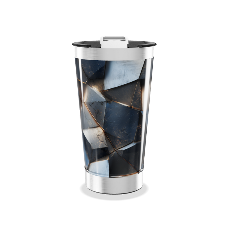 Copo Térmico - Design Geométrico Azul