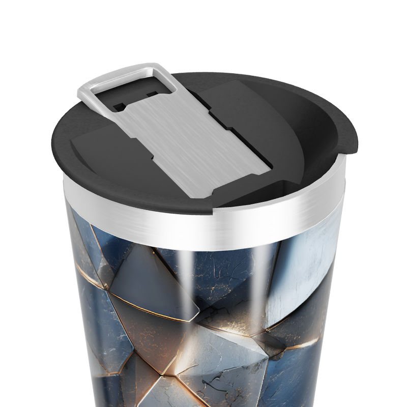 Copo Térmico - Design Geométrico Azul