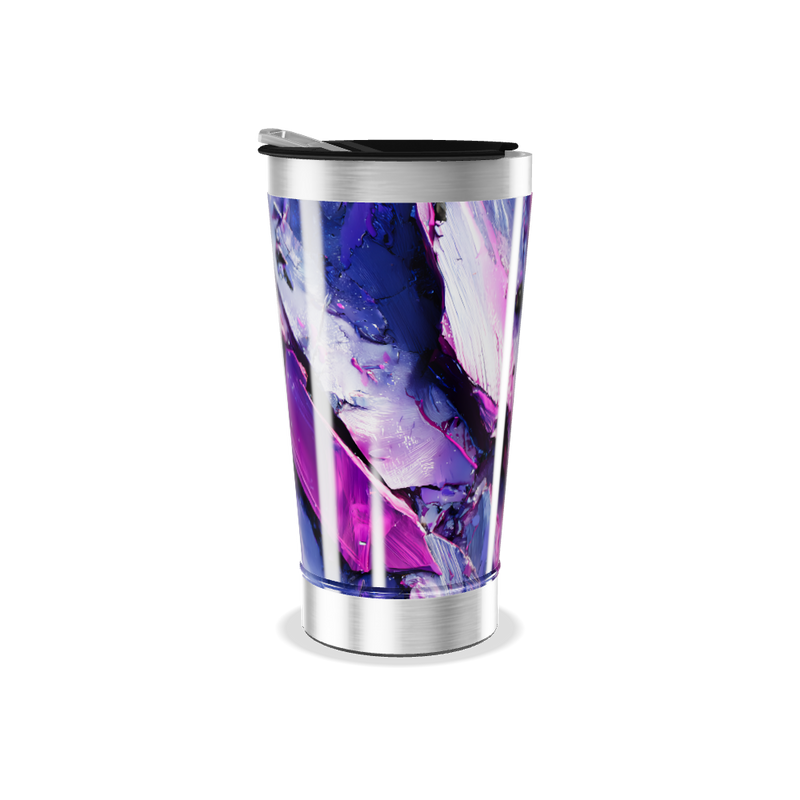 Copo Térmico - Estampa Abstrata Roxa