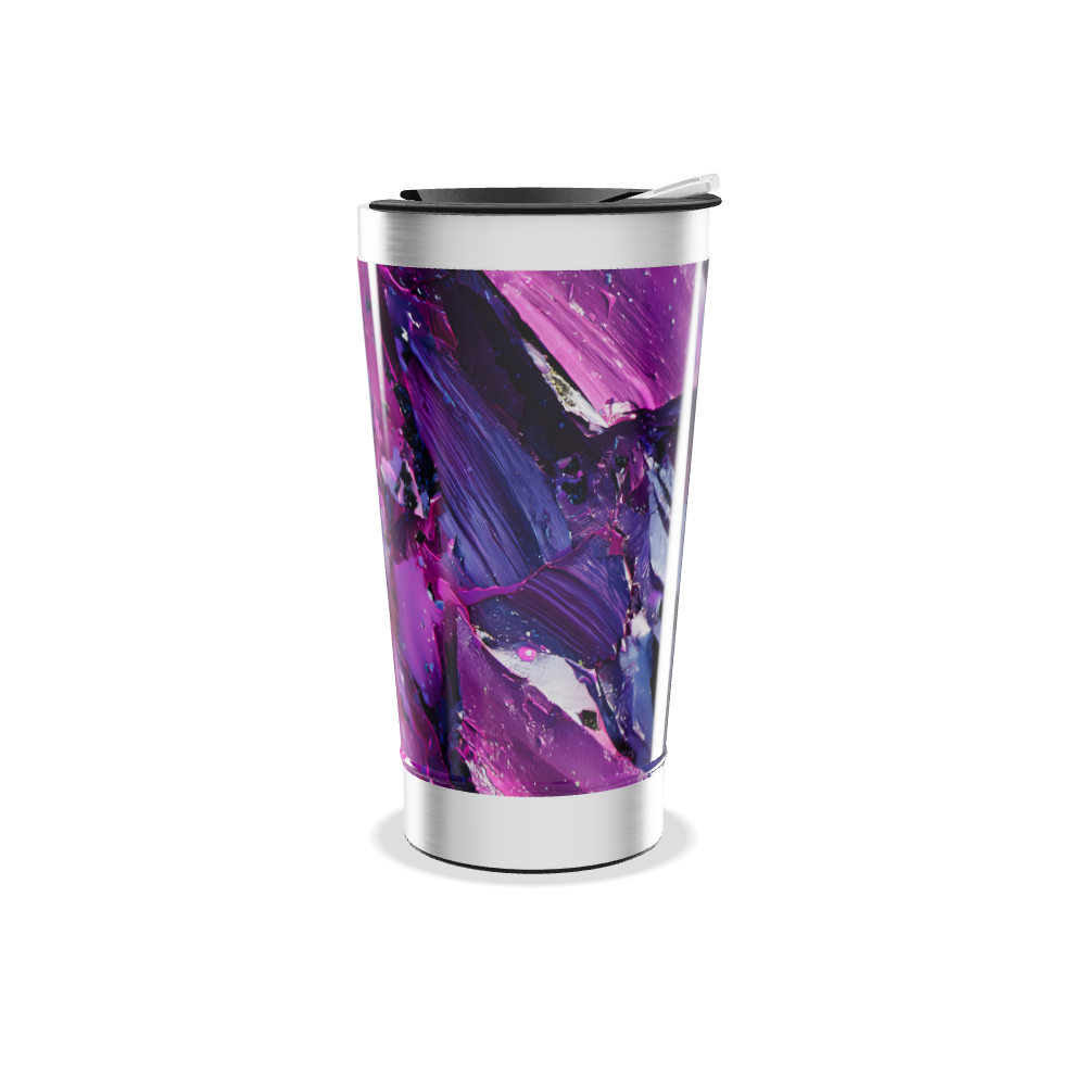 Copo Térmico - Estampa Abstrata Roxa