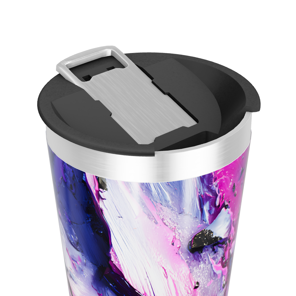 Copo Térmico - Estampa Abstrata Roxa