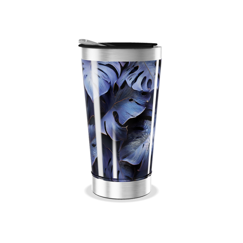 Copo Térmico - Folhagem Azul Aço Inox