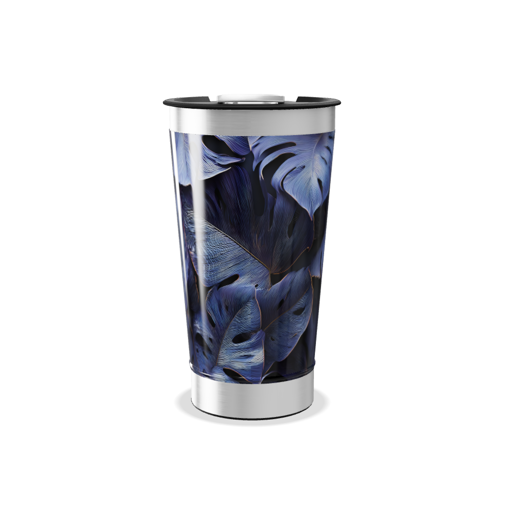 Copo Térmico - Folhagem Azul Aço Inox