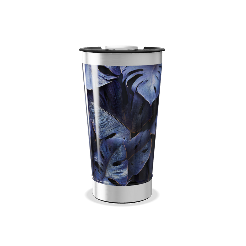 Copo Térmico - Folhagem Azul Aço Inox