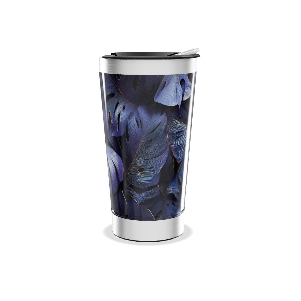 Copo Térmico - Folhagem Azul Aço Inox