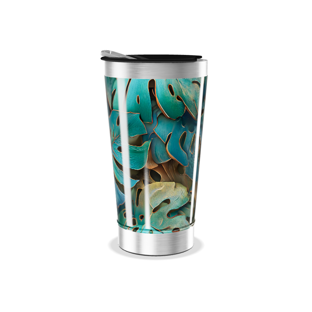 Copo Térmico - Estampa Folhagem Colorida