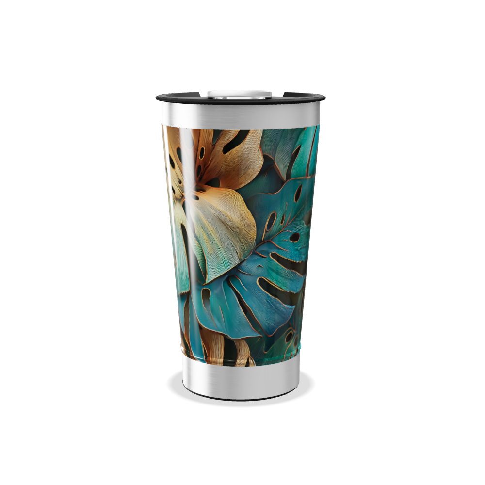 Copo Térmico - Estampa Folhagem Colorida