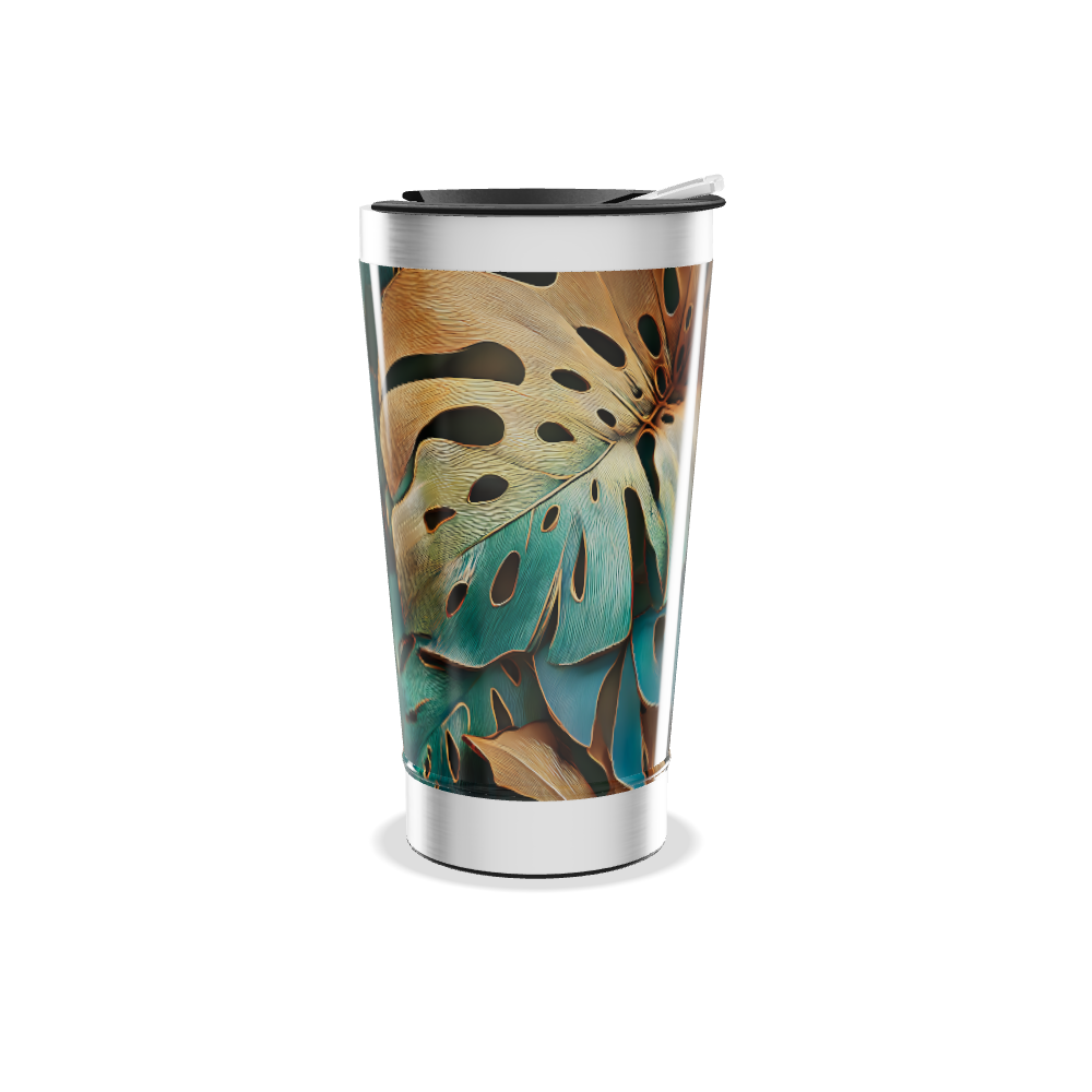 Copo Térmico - Estampa Folhagem Colorida