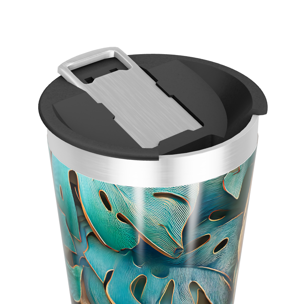 Copo Térmico - Estampa Folhagem Colorida