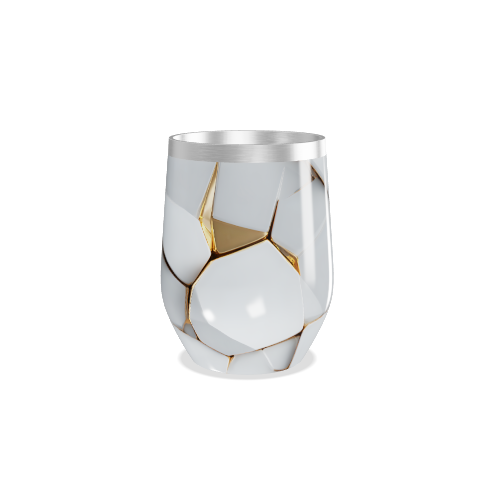 Copo Térmico Slim - Branco com Detalhes Dourados