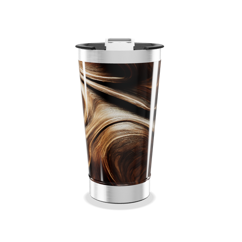 Copo Térmico - Marmorizado Marrom Inox
