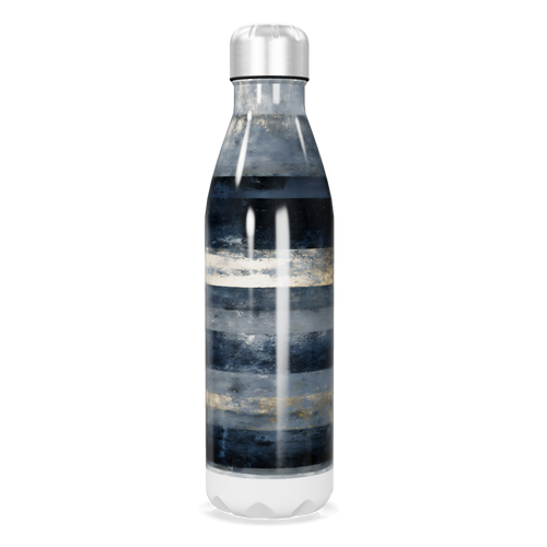 Garrafa Inox Listrada Azul e Prata