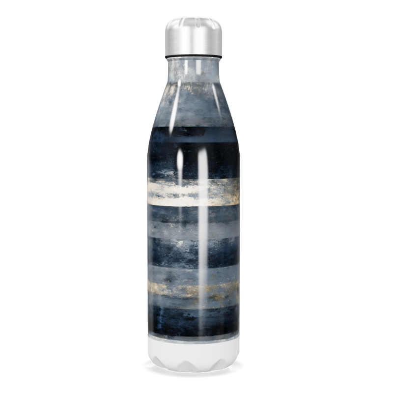 Garrafa Inox Listrada Azul e Prata