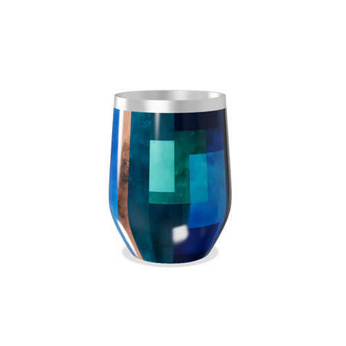 Copo Térmico Slim - Estampa Geométrica Azul