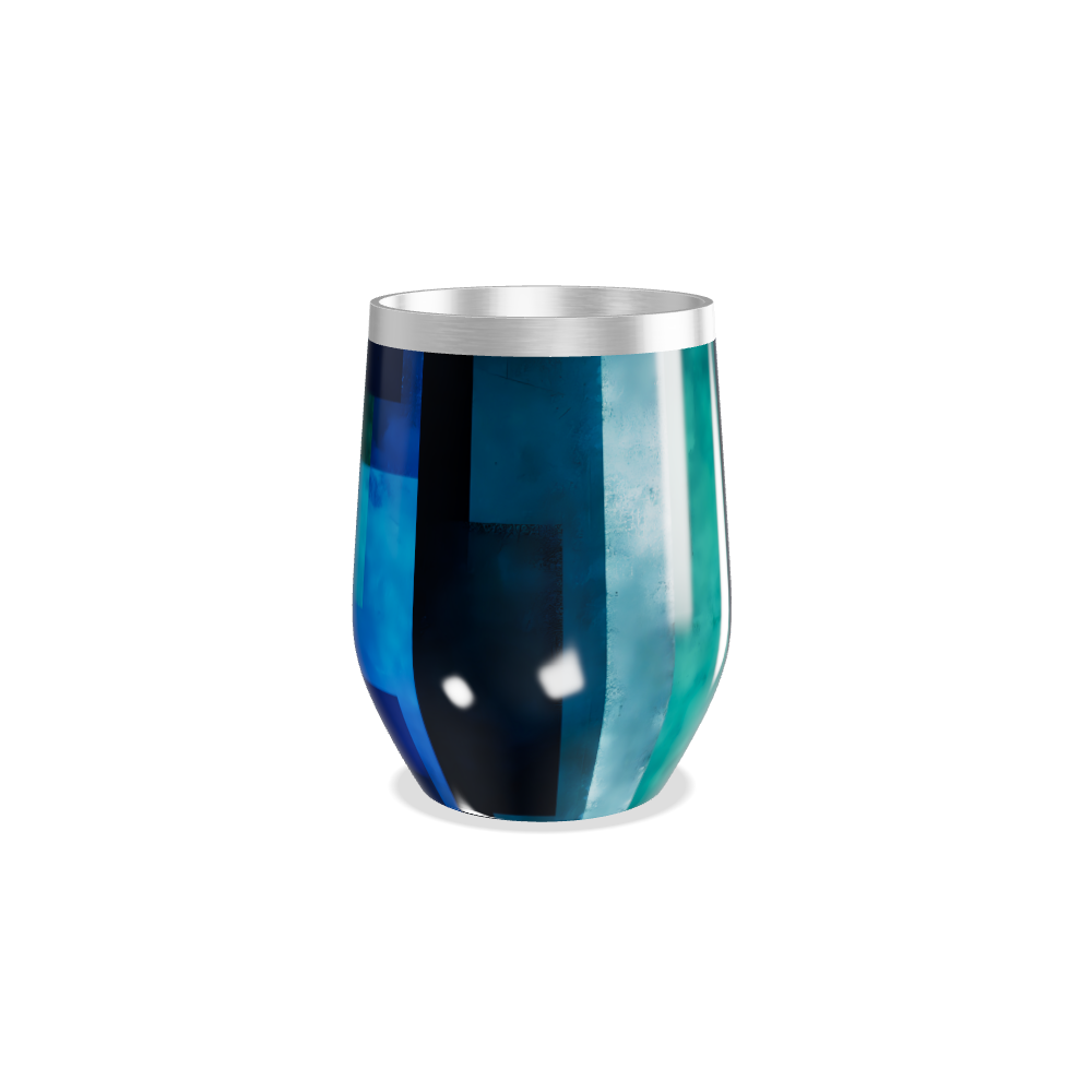 Copo Térmico Slim - Estampa Geométrica Azul