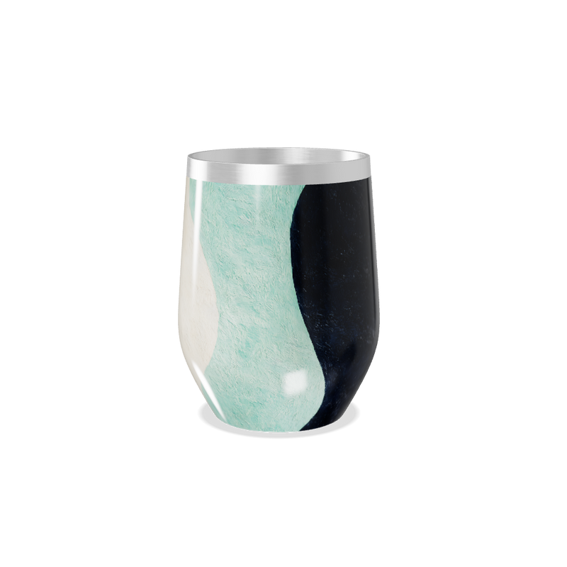 Copo Térmico Slim - Design Ondulado Preto e Verde