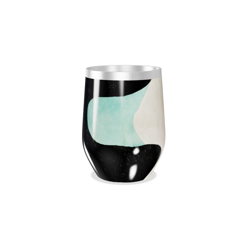 Copo Térmico Slim - Design Ondulado Preto e Verde