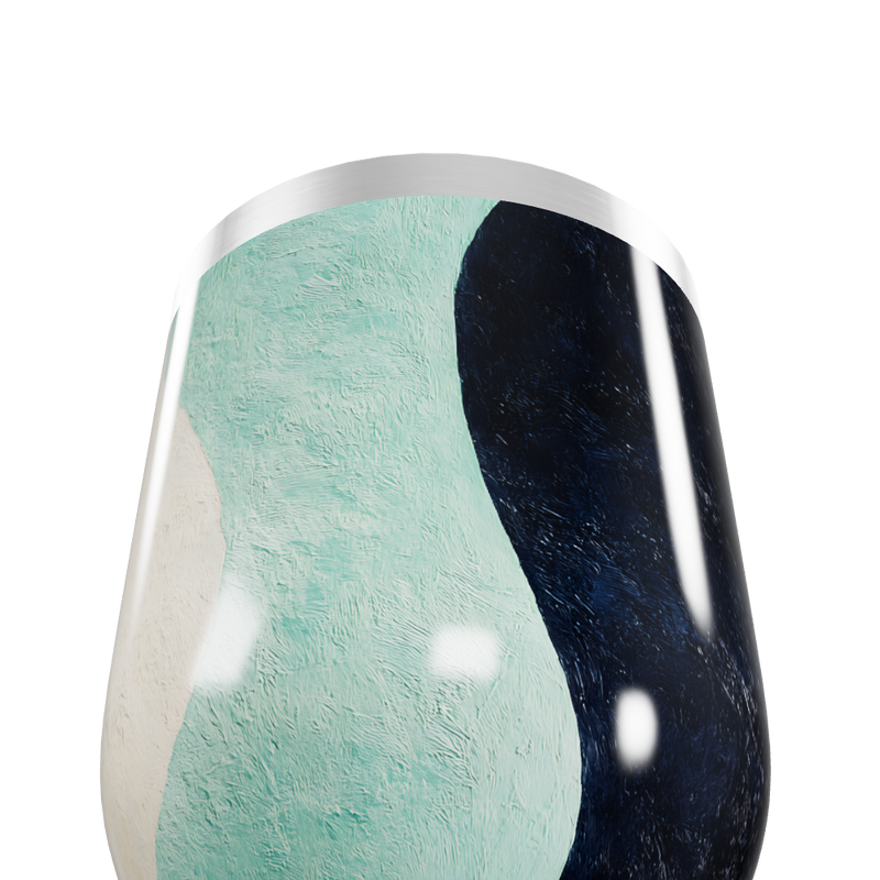 Copo Térmico Slim - Design Ondulado Preto e Verde