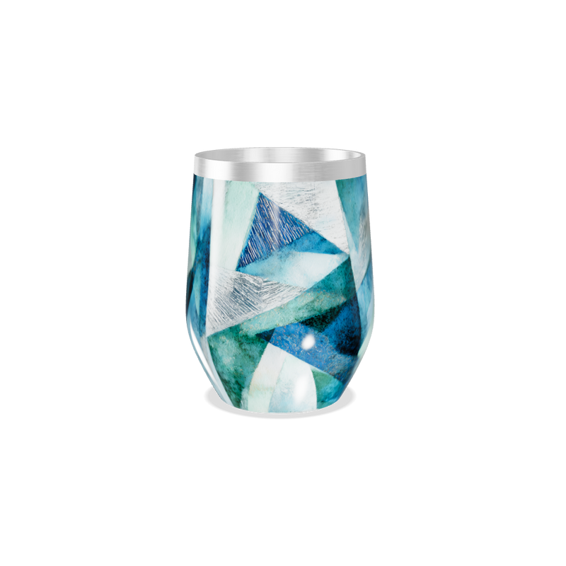 Copo Térmico Slim - Geométrico Azul Inox