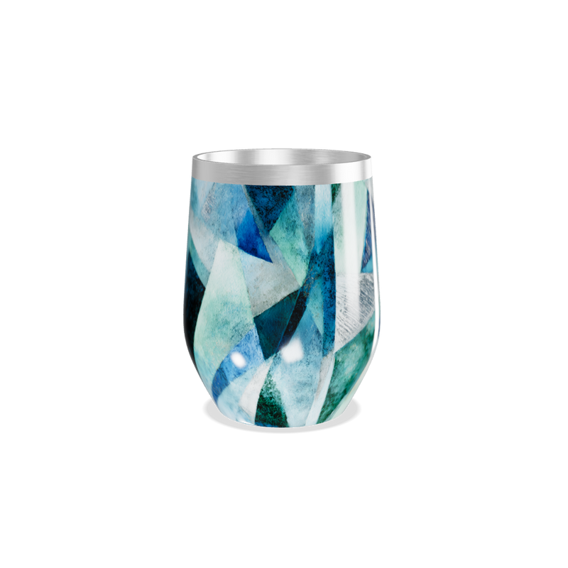 Copo Térmico Slim - Geométrico Azul Inox