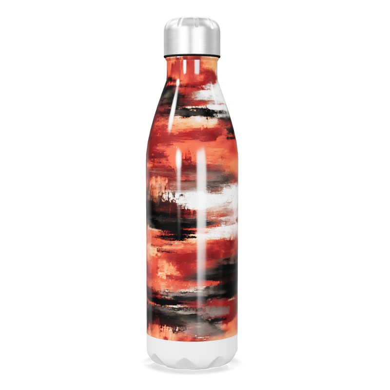 Garrafa Inox - Estampa Vermelha e Preta