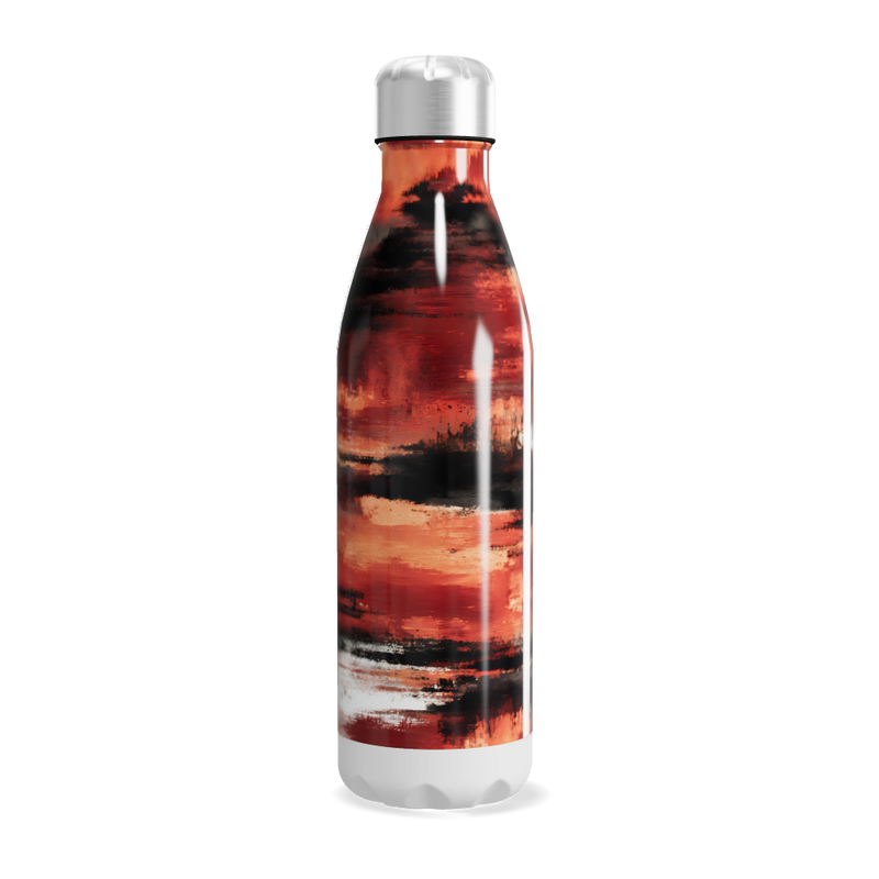 Garrafa Inox - Estampa Vermelha e Preta