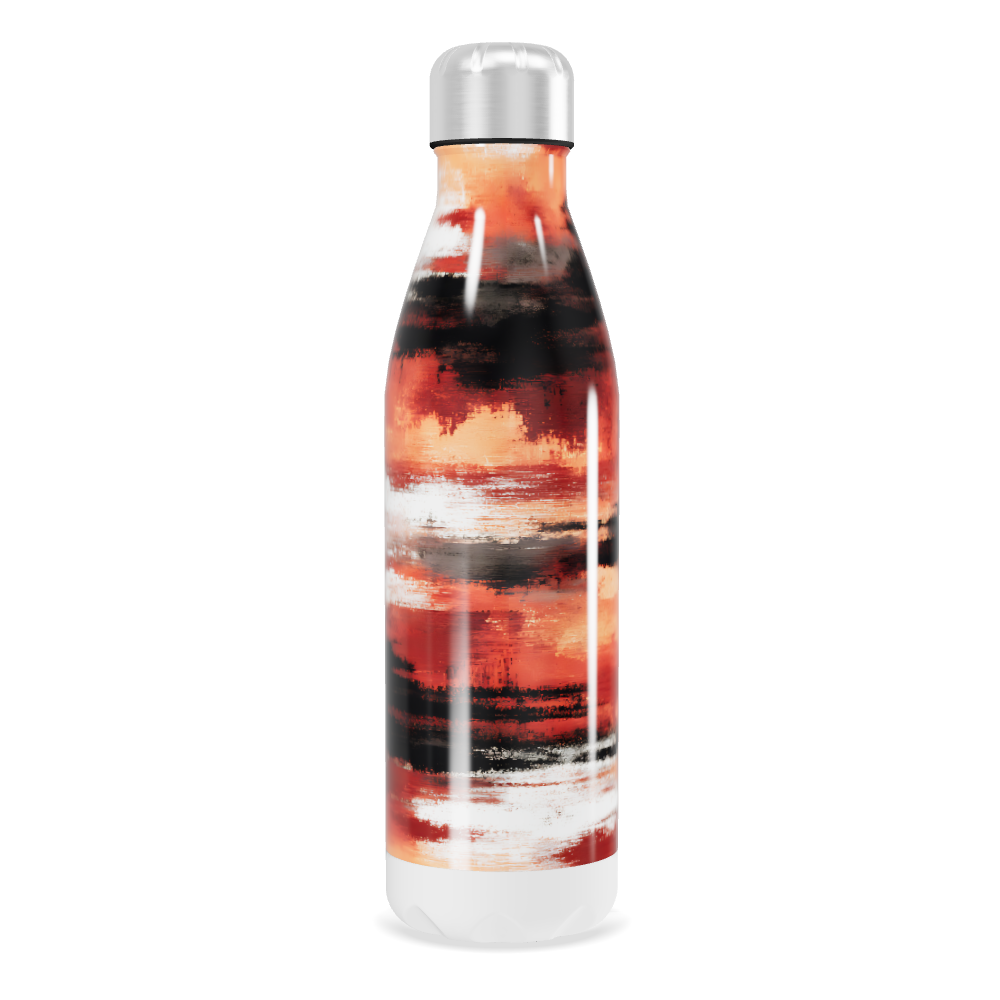 Garrafa Inox - Estampa Vermelha e Preta