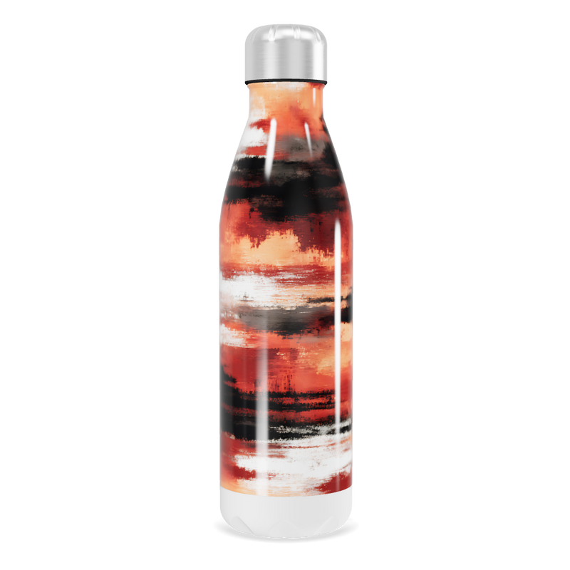 Garrafa Inox - Estampa Vermelha e Preta