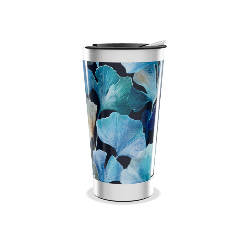 Copo Térmico - Floral Azul Inox