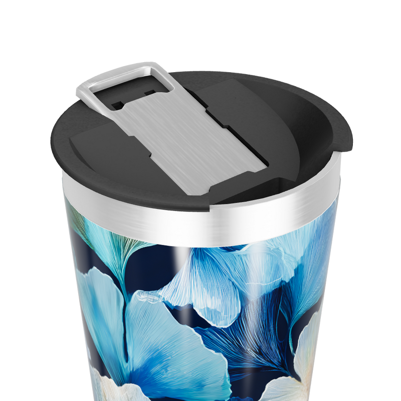 Copo Térmico - Floral Azul Inox