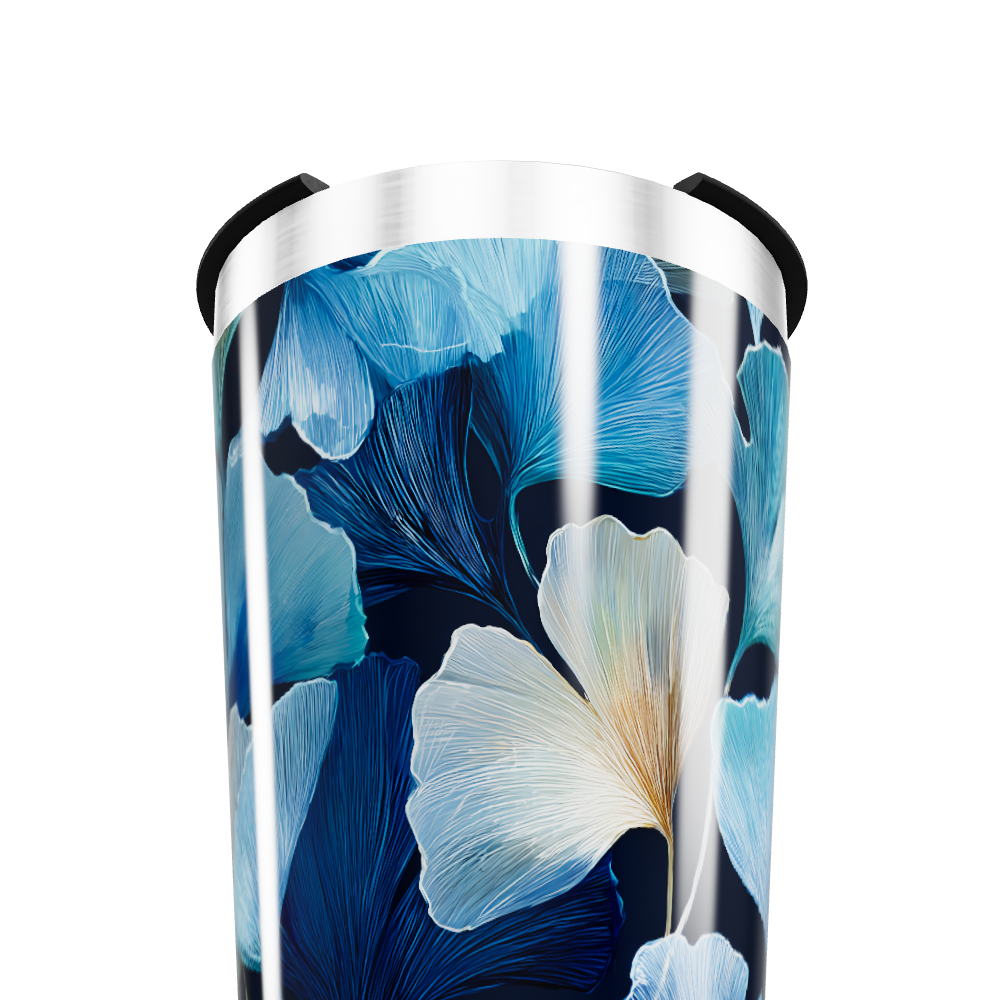 Copo Térmico - Floral Azul Inox